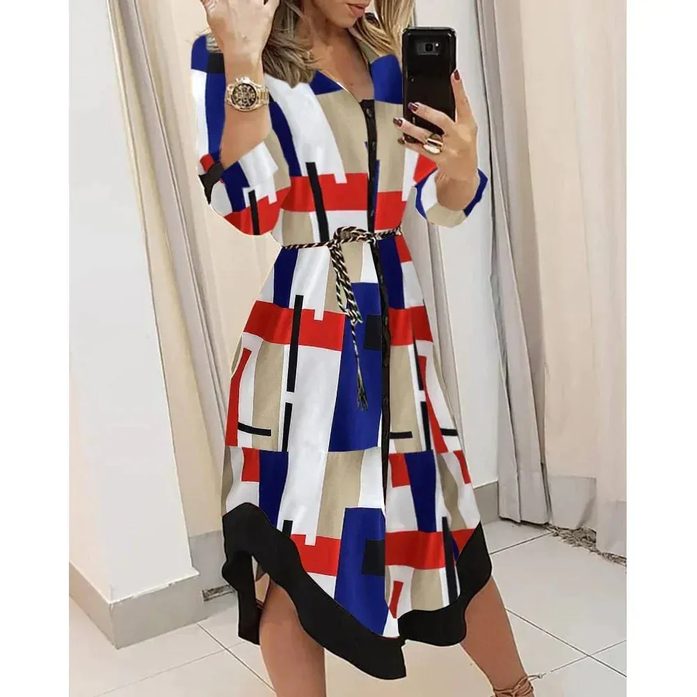 Elegante Golfmuster Kleid