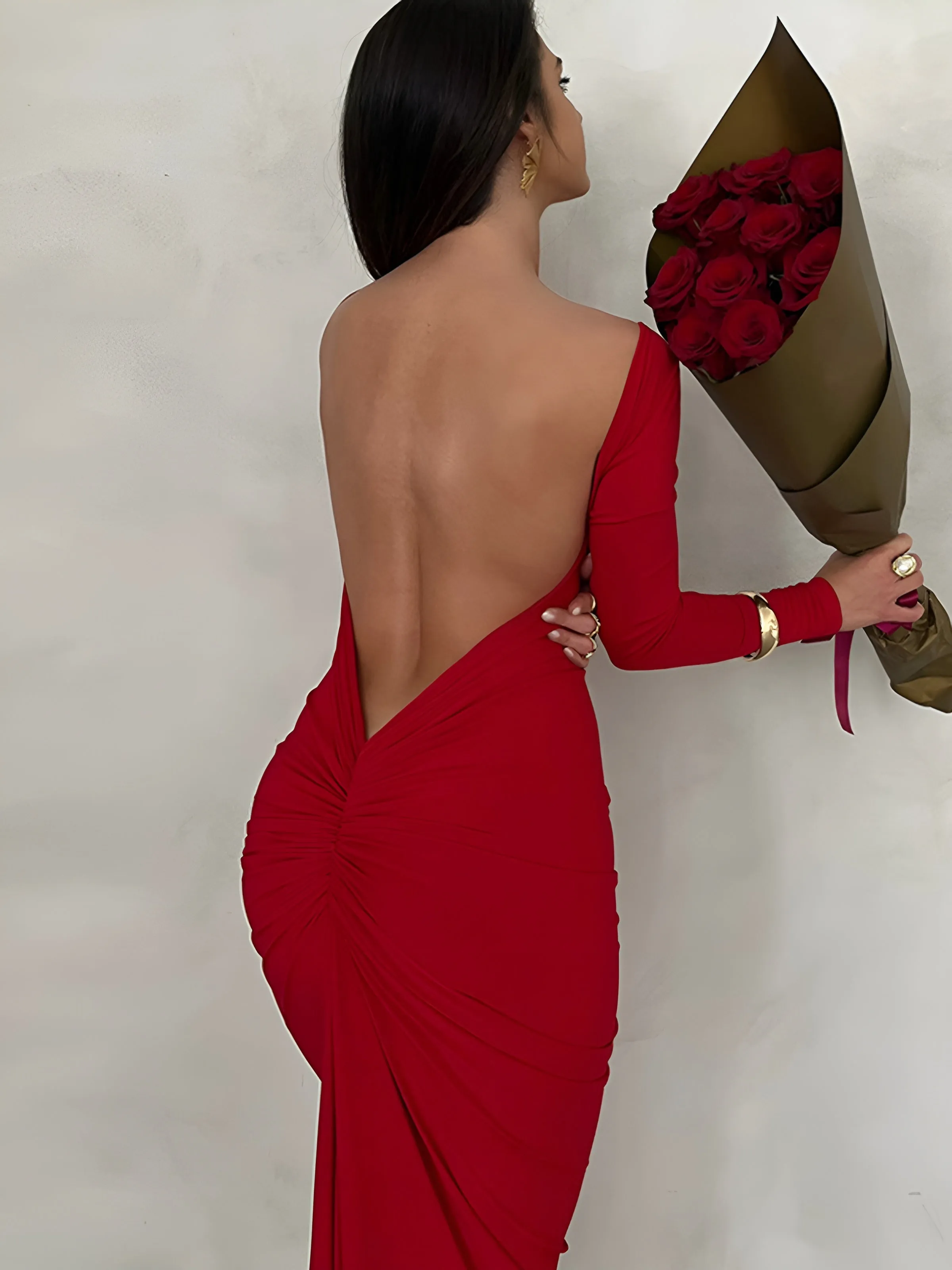 Heidi-Mode | Elegantes Maxikleid mit Gerafftem Rückenausschnitt