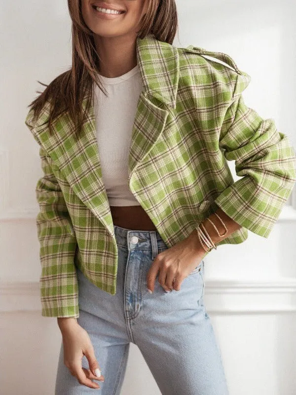 Heidi-Mode | Trendy Kurz Karierter Mantel