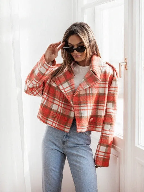 Heidi-Mode | Trendy Kurz Karierter Mantel