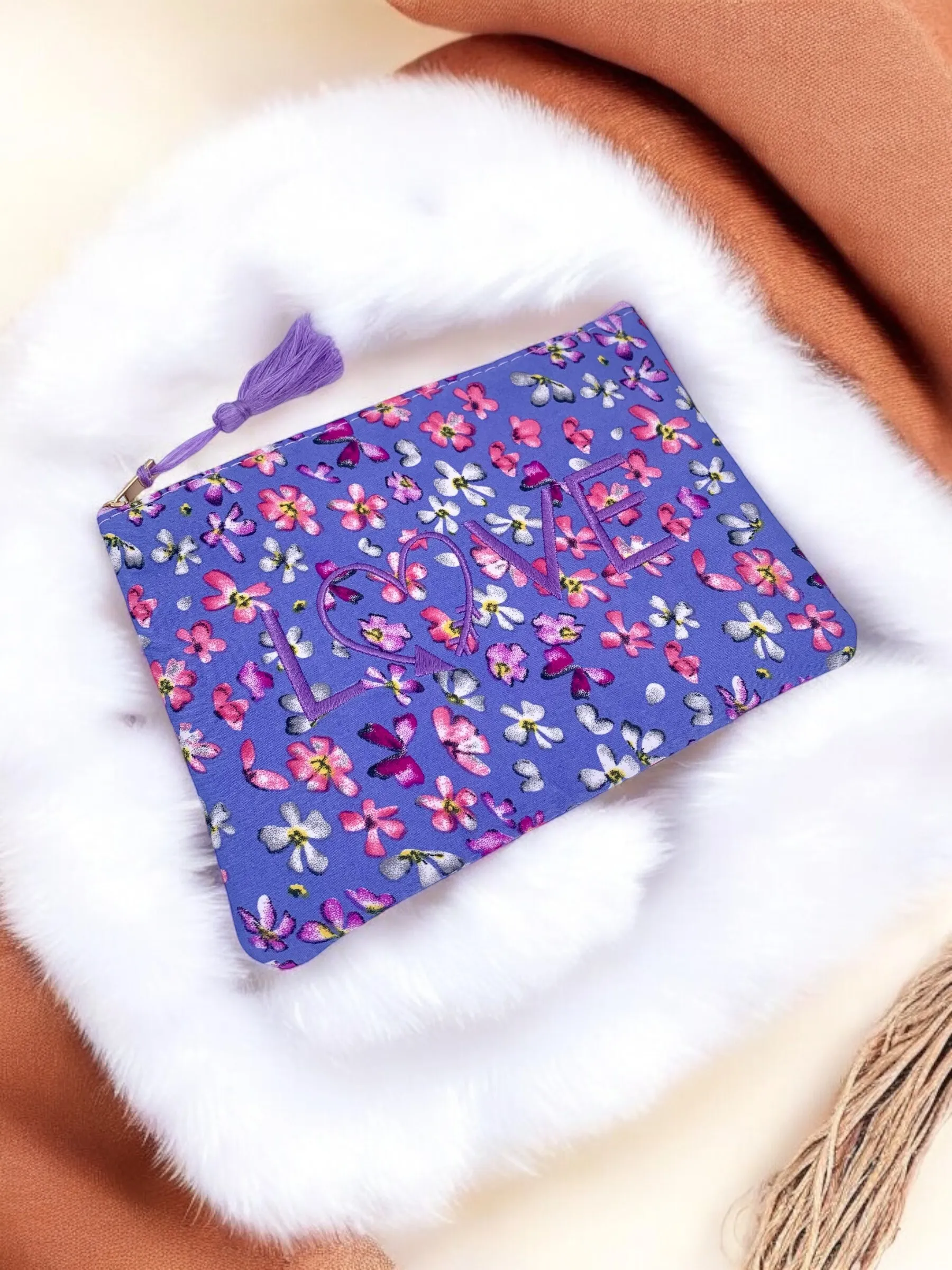Liebesblumen-Make-up-Tasche, 20 x 15 cm