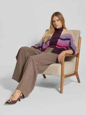 Luisa Cerano Cardigan mit gerippten Abschlüssen (bordeaux) online kaufen