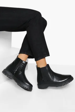 Robuste Chelsea-Boots in Kroko-Optik